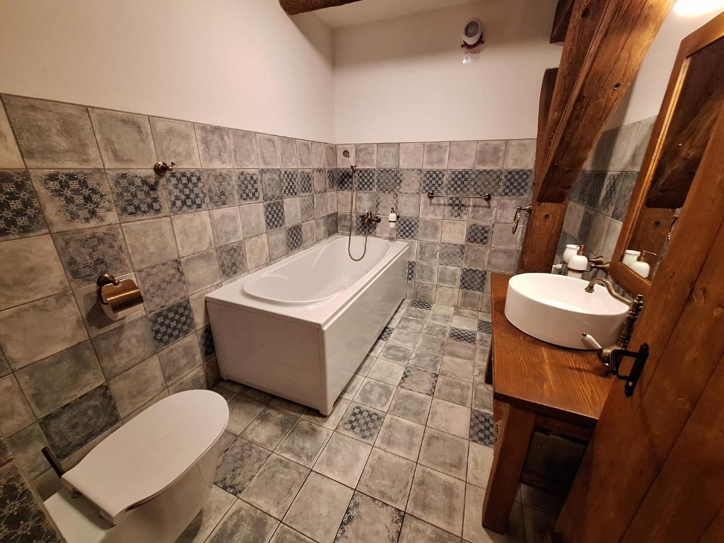 Koupelna v ubytování Apartmány Ve starém pivovaru