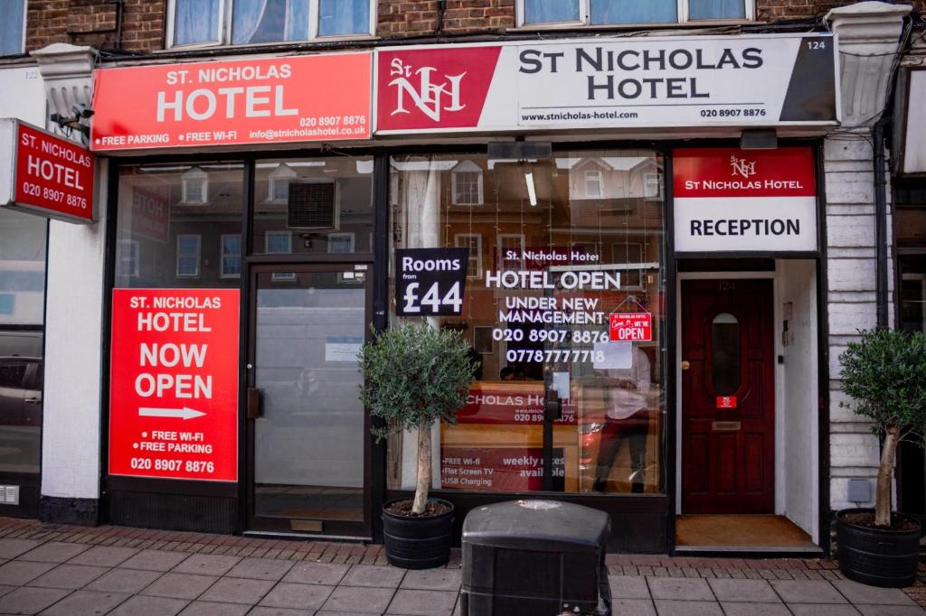 a store front of a hotel on a city street at ST NICHOLAS HOTEL in Kenton