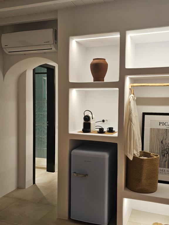 Kuchyň nebo kuchyňský kout v ubytování Levantes House Mykonos