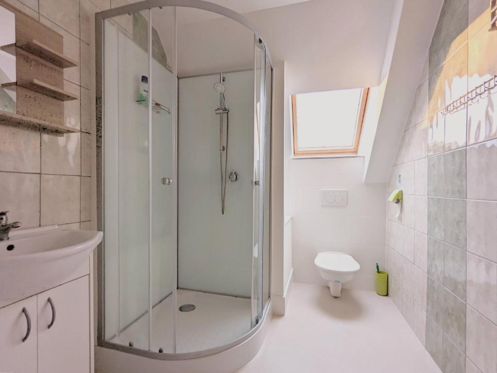 Kúpeľňa v ubytovaní Apartmány u Bernardů