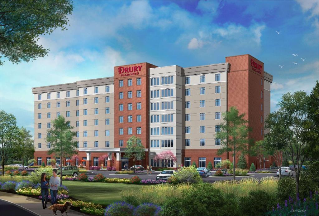 a rendering of a hotel with people standing outside of it at Drury Plaza Hotel Cincinnati Florence in Florence