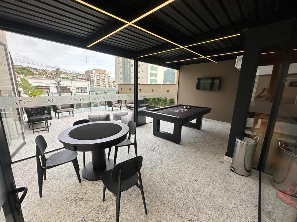 Balkón nebo terasa v ubytování Studio central com lazer e spa