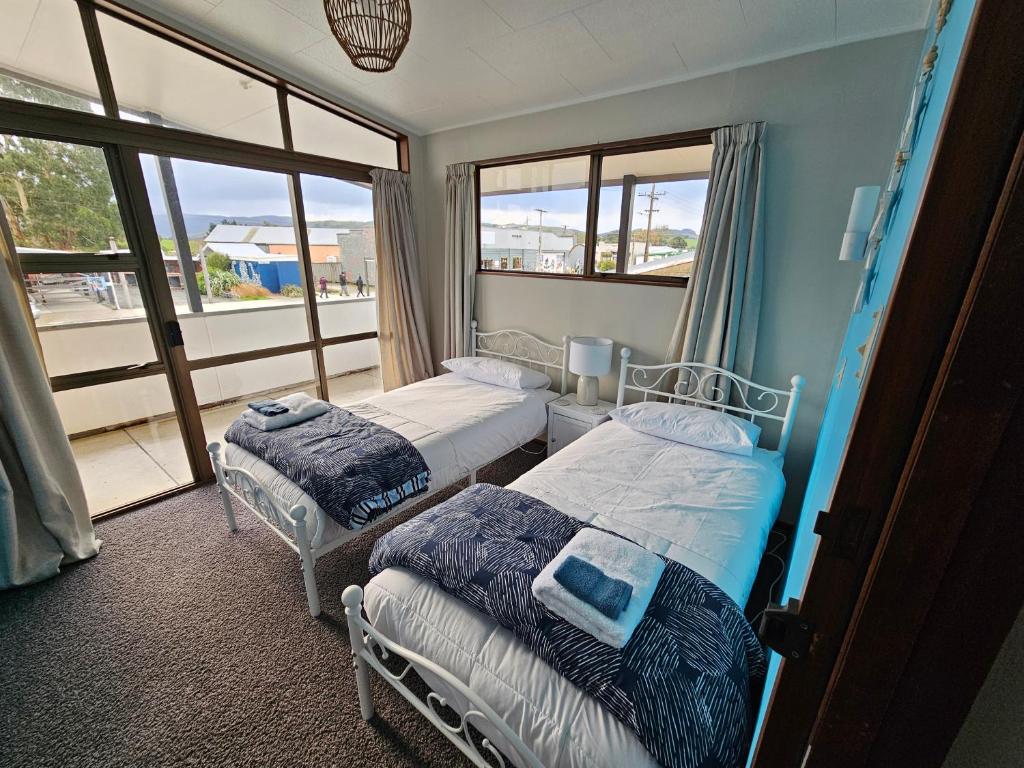 Postel nebo postele na pokoji v ubytování Catlins area accommodation