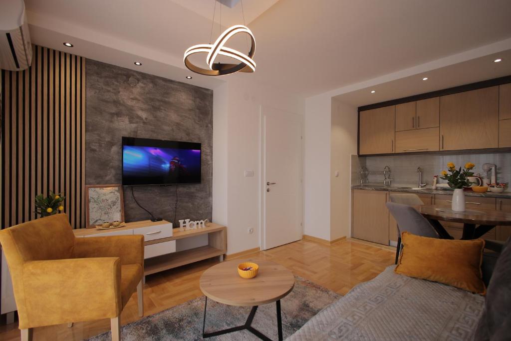 TV a/nebo společenská místnost v ubytování Apartman Zivic