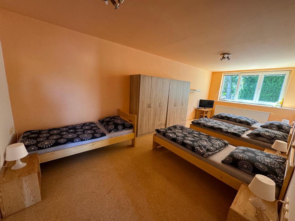 Postel nebo postele na pokoji v ubytování Apartmány Kněžičky