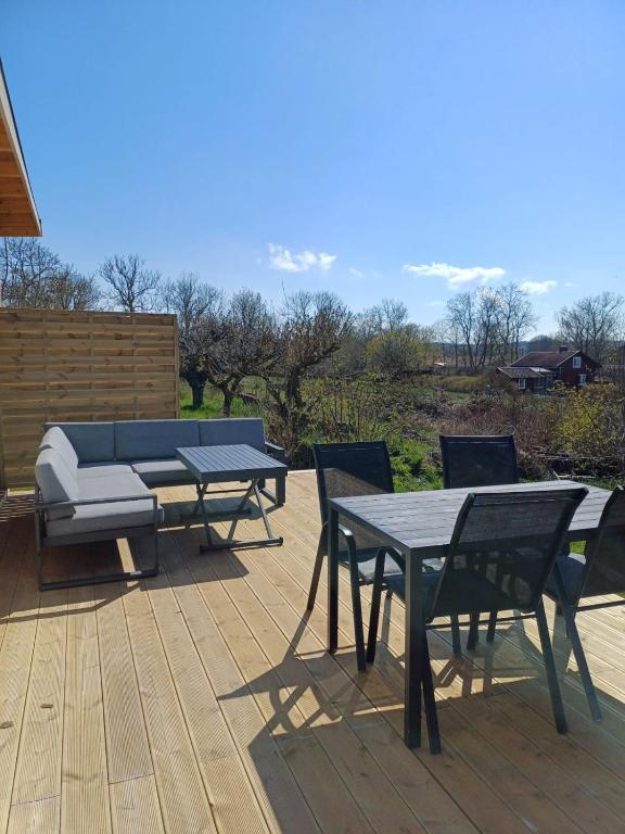 Balkón nebo terasa v ubytování Klinta sea view cabin