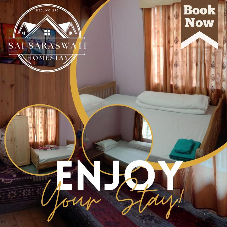 Postel nebo postele na pokoji v ubytování Sai Saraswati Homestay