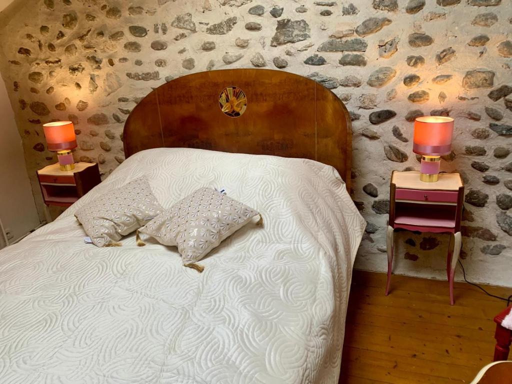 Postel nebo postele na pokoji v ubytování Vercors en Vert , chambres d'hôtes de charme