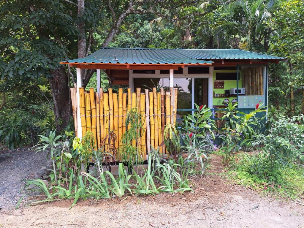 ein kleines Haus mit einem Zaun davor in der Unterkunft Casita Maripier Colón 