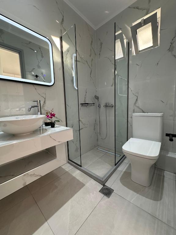 Kúpeľňa v ubytovaní Pavlos studios
