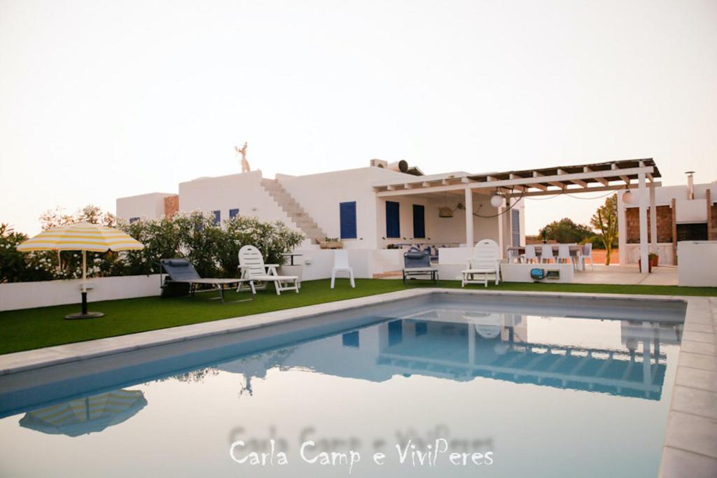 a swimming pool in front of a villa at Can Javi de Palma - Amazing villa with swimming pool in La Mola