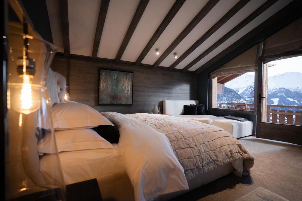 Postel nebo postele na pokoji v ubytování No 14 Verbier