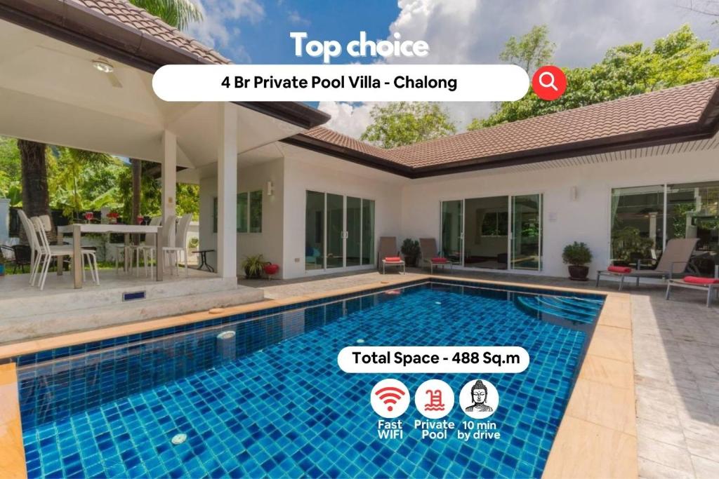 une villa avec une piscine à Singapour dans l'établissement Phikun 4 BR Private Pool Villa, à Chalong