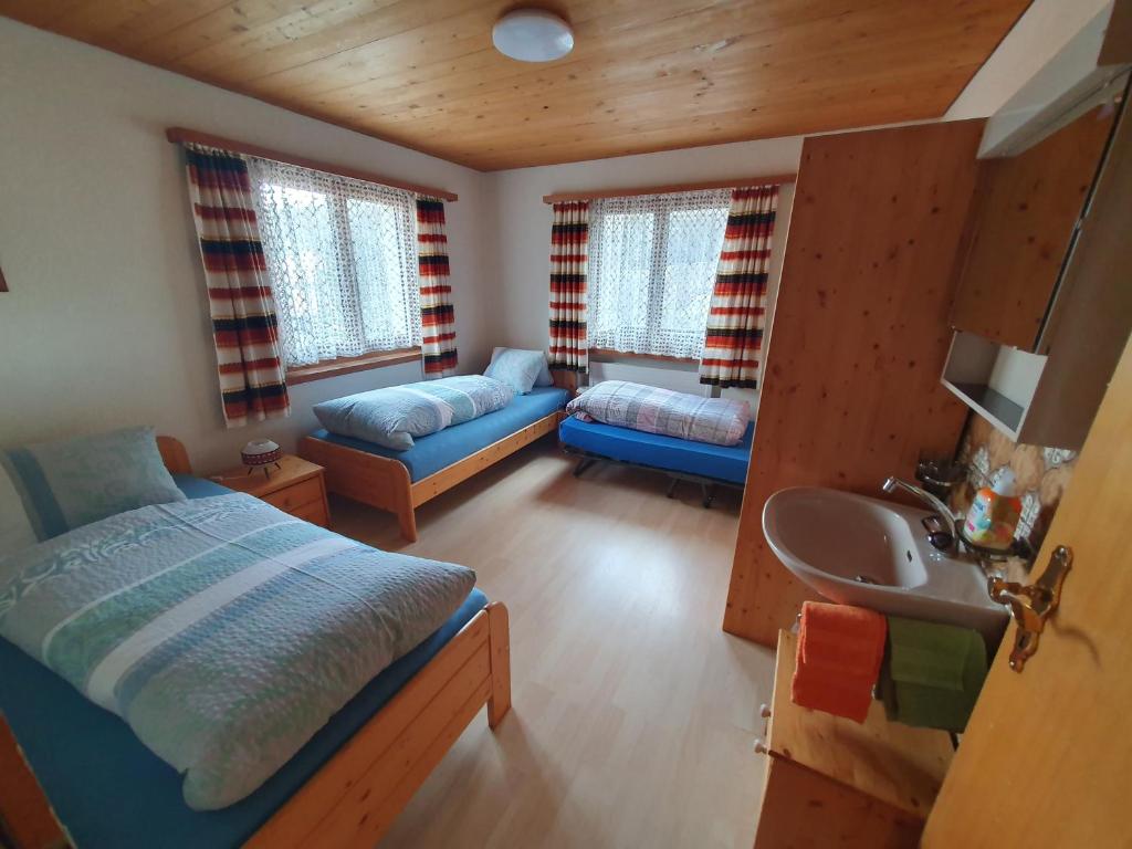 Postel nebo postele na pokoji v ubytování Plaun Grond