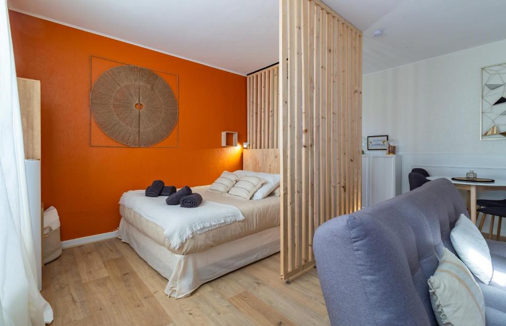 Posezení v ubytování La Madeleine centre historique de Troyes