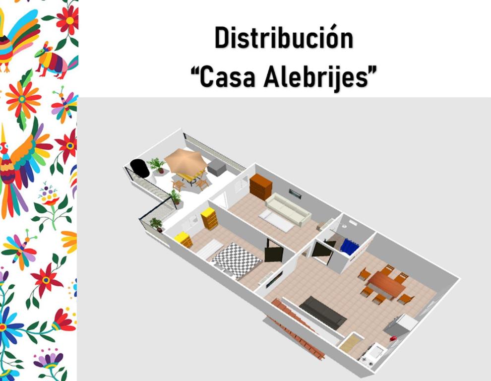 Půdorys ubytování Casa Alebrijes