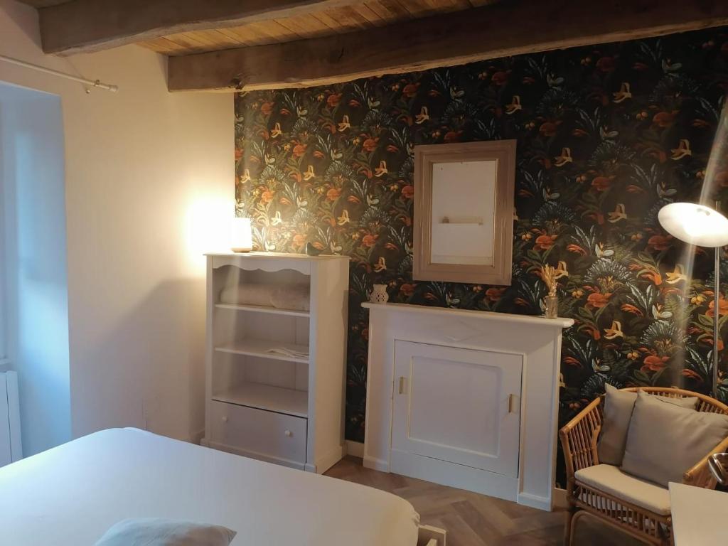 Postel nebo postele na pokoji v ubytování Gite Ti Maen