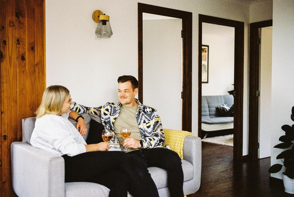 Posezení v ubytování Te Manahuna Retreat
