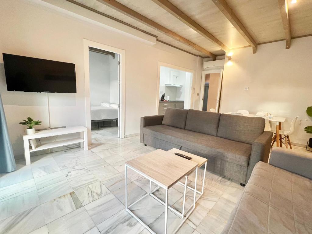 Televízia a/alebo spoločenská miestnosť v ubytovaní Apartamentos Realejo Granada Centro 3000