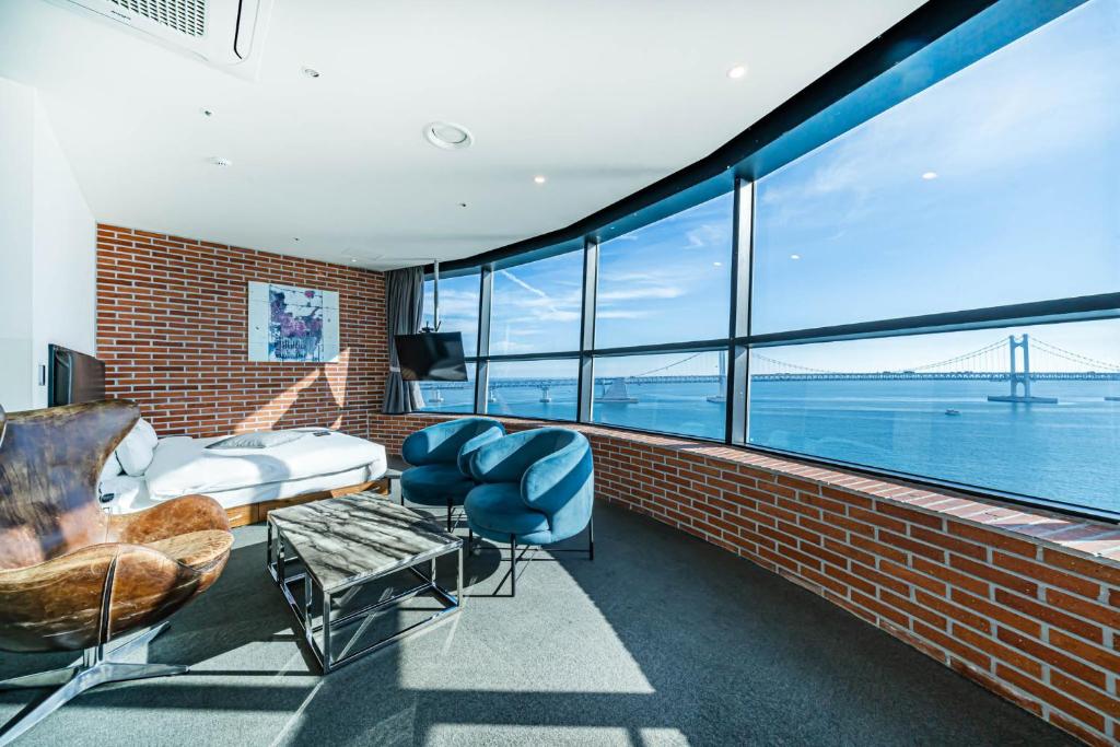 H Avenue Hotel Gwangalli branch - Quarto Duplo Ou Twin Deluxe Com Vista Mar
