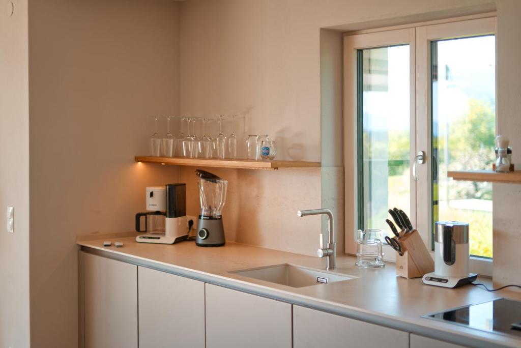 Kuchyň nebo kuchyňský kout v ubytování Traumhaftes Ferienhaus am Lateinberg - 8455 Eibiswald Südsteiermark