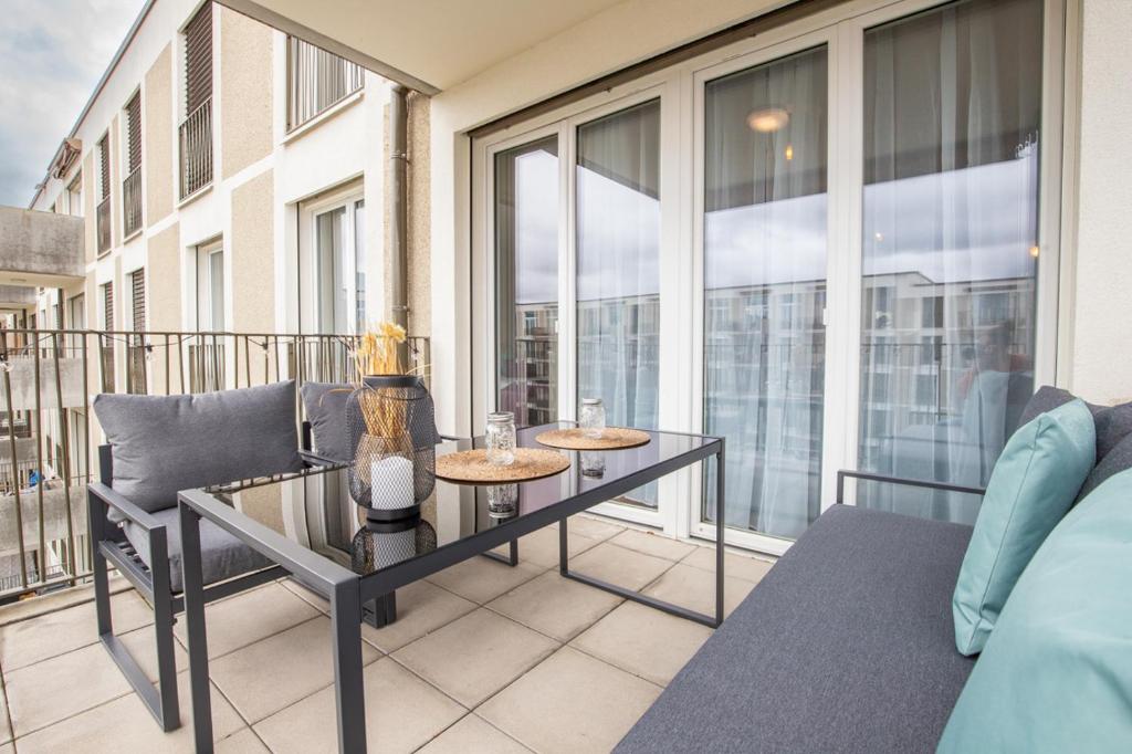 Balkón nebo terasa v ubytování Special EiNSTEiN II Apartment Basel, Messe Kleinbasel 10-STAR