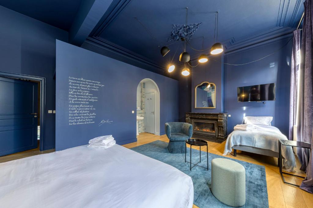 Postel nebo postele na pokoji v ubytování Atelier K - Art Guesthouse in Brussels