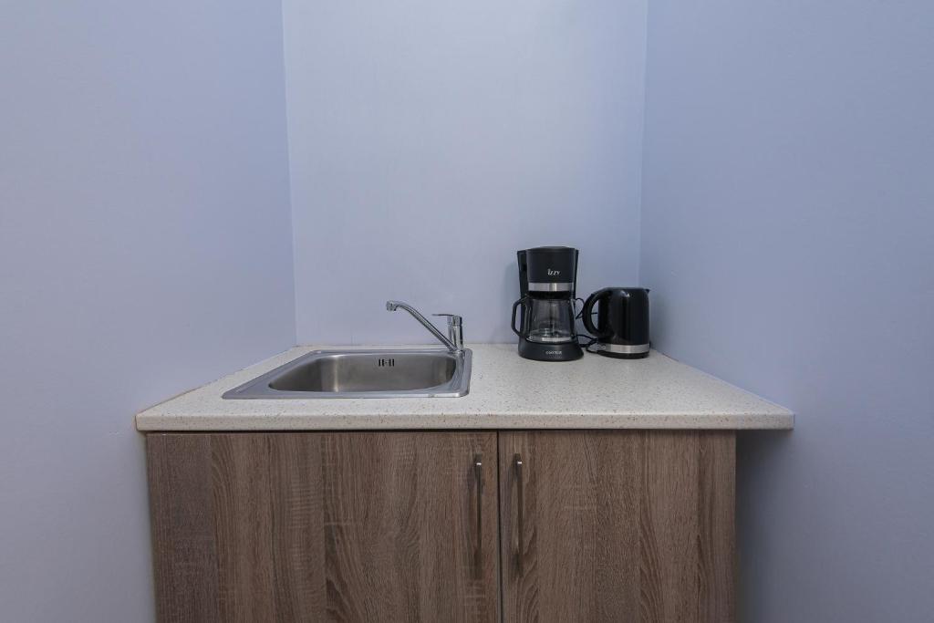 Kuchyň nebo kuchyňský kout v ubytování GIN Wellness Hotel