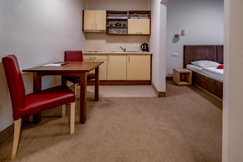 Kuchyň nebo kuchyňský kout v ubytování Relax Hotel Stork
