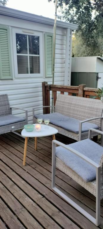 Posezení v ubytování Mobile home camping Ardèche