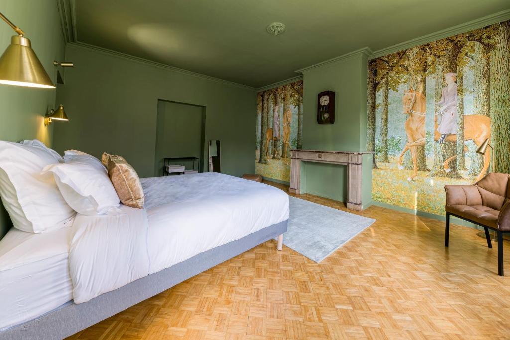 Postel nebo postele na pokoji v ubytování Atelier K - Art Guesthouse in Brussels
