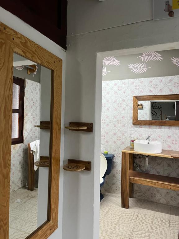 莱昂The Wabi Sabi的带镜子和水槽的浴室