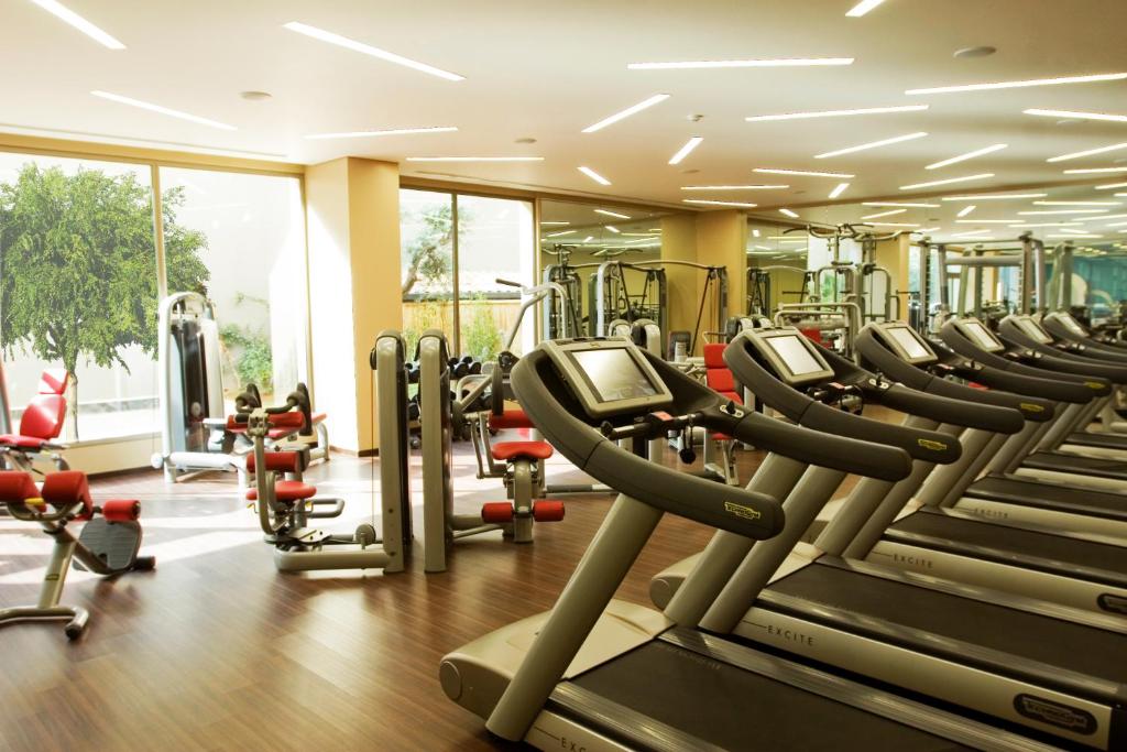 Fitness centrum a/nebo fitness zařízení v ubytování ParkTower Suites