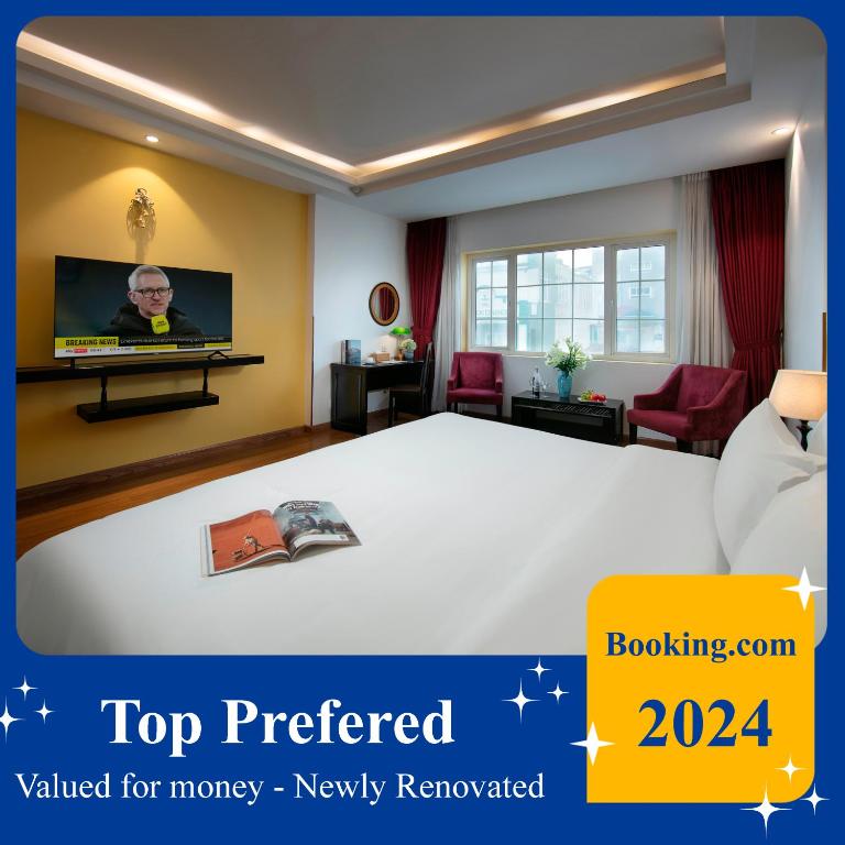 TV a/nebo společenská místnost v ubytování Hanoi Harmonia Hotel & Spa