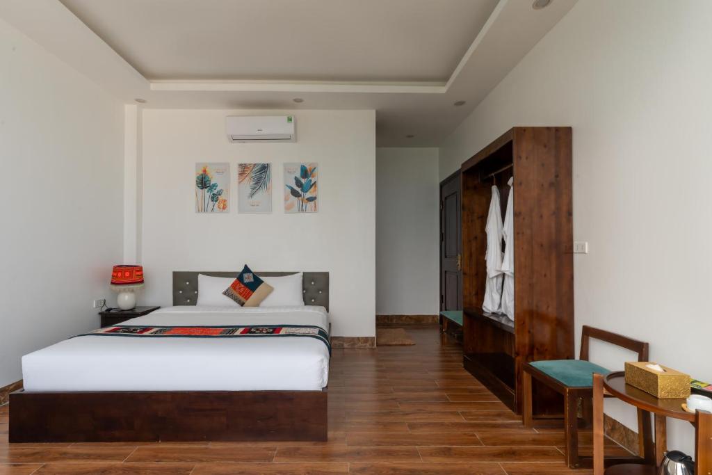 Postel nebo postele na pokoji v ubytování Sapa Heaven House