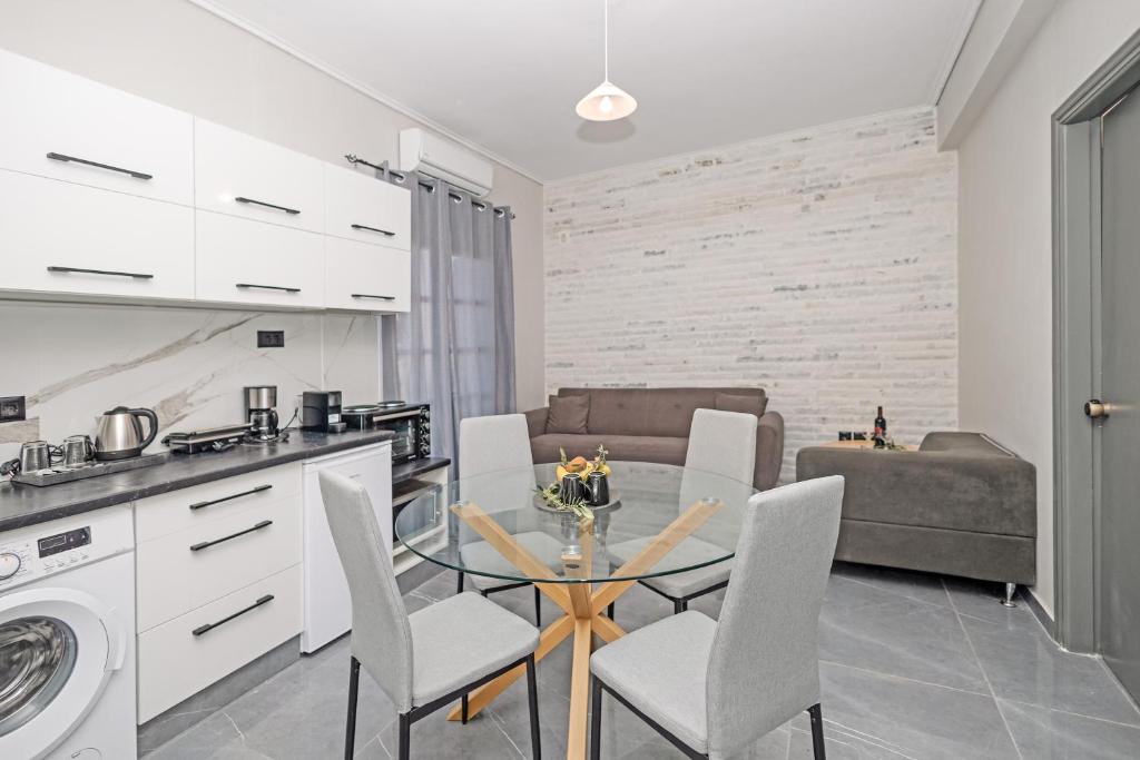 Kuchyň nebo kuchyňský kout v ubytování Pelithea Family Aparthotel