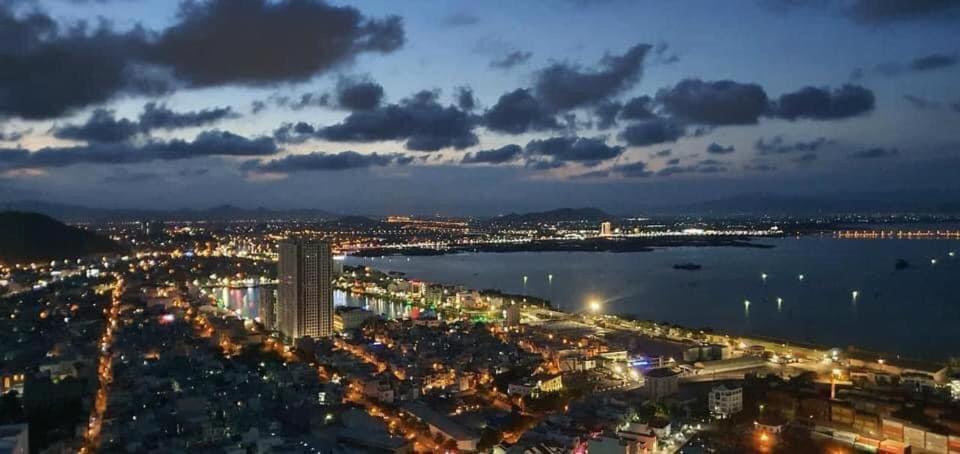 a view of a city at night at ALTARA Quy Nhơn - RUBY Luxury Apartment in Quy Nhon