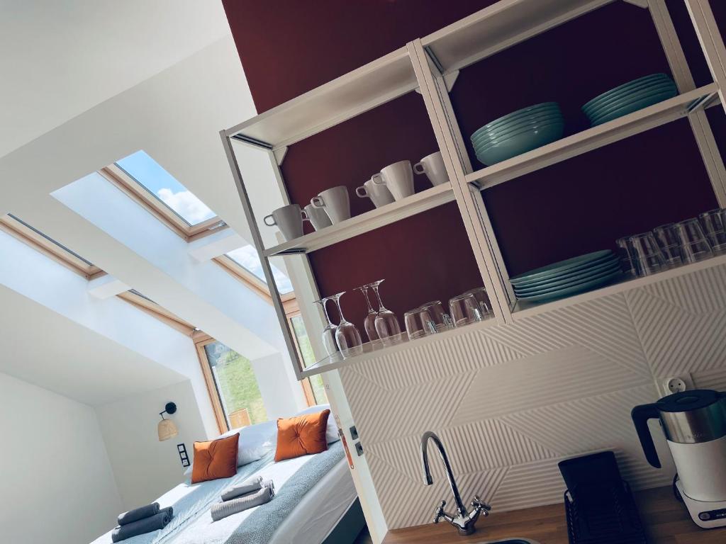 Kuchnia lub aneks kuchenny w obiekcie Port Przewłoka - Apartamenty