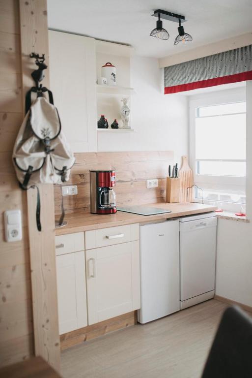 Kuchyň nebo kuchyňský kout v ubytování Gästehaus Sonnenplatzerl