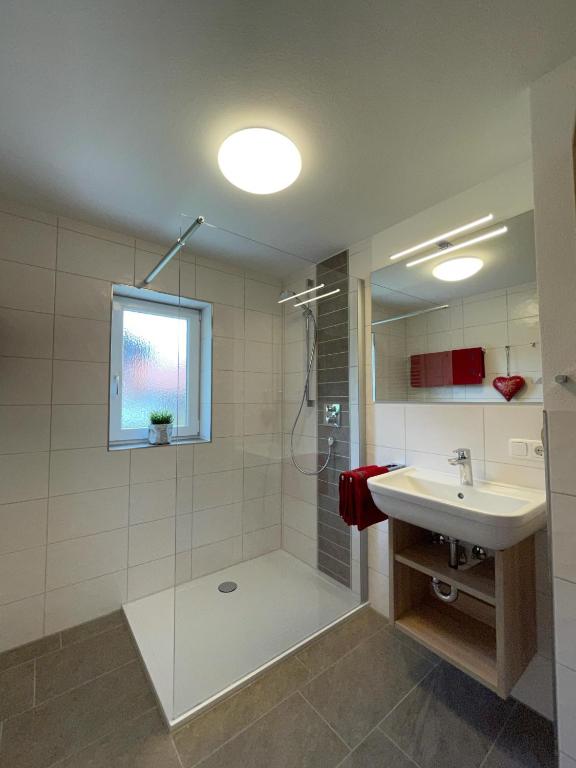 Koupelna v ubytování Gästehaus Sonnenplatzerl