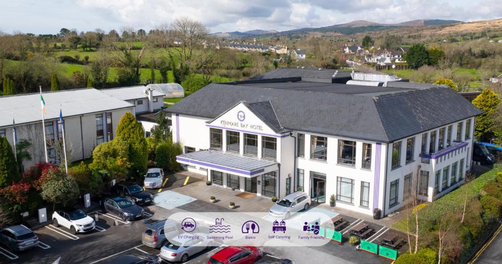 an overhead view of a building with a parking lot at The Kenmare Bay Hotel & Leisure Resort in Kenmare