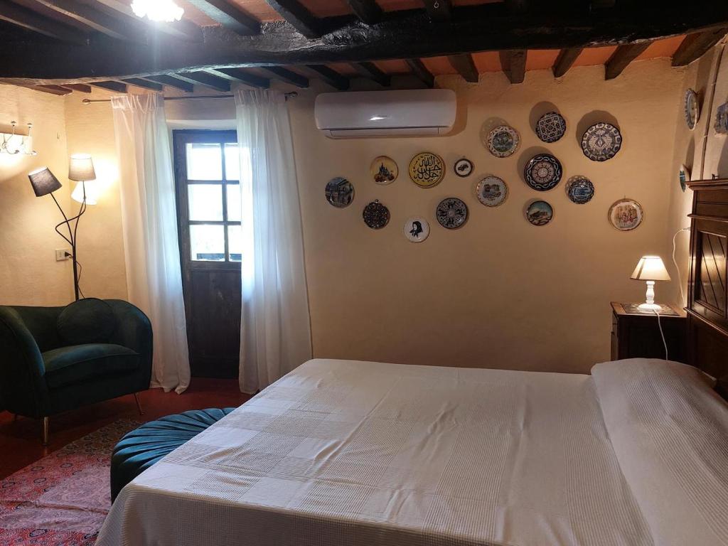 Posteľ alebo postele v izbe v ubytovaní Villa la Pieve
