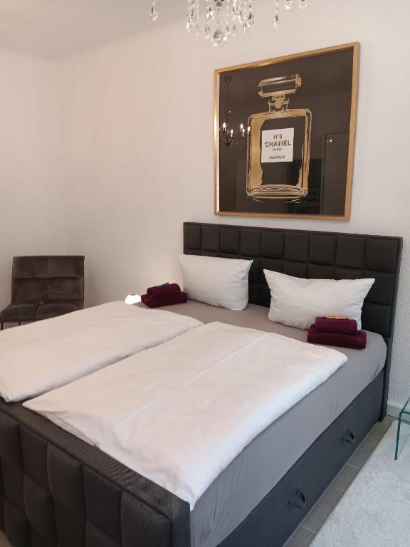 Postel nebo postele na pokoji v ubytování Ferienwohnung Zimmermann