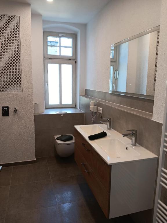 Koupelna v ubytování Ferienwohnung Zimmermann