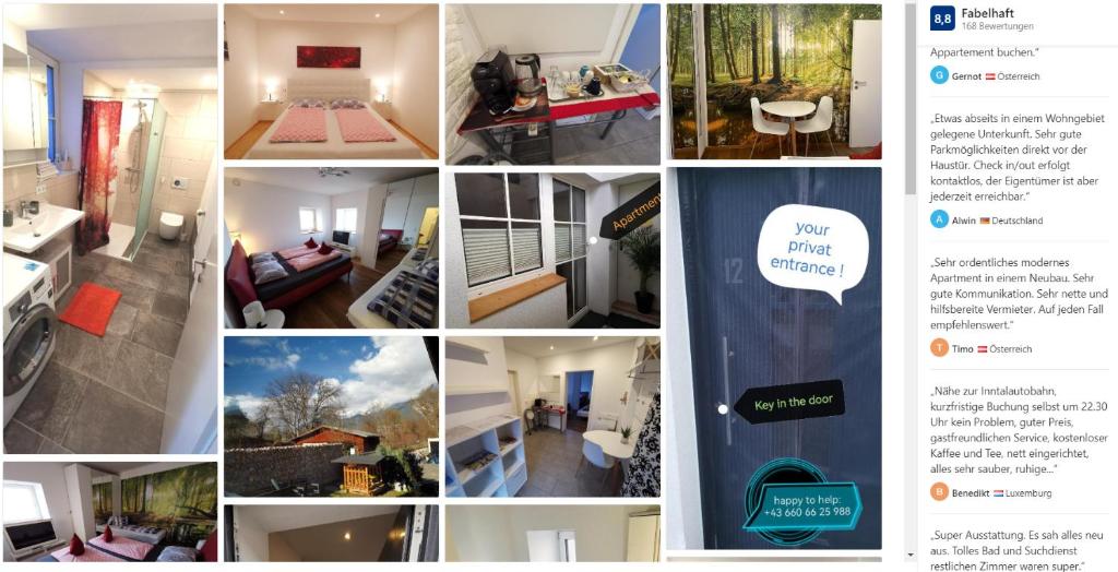 a collage of photos of different rooms in a house at NICEprice 24h in Oberhofen im Inntal