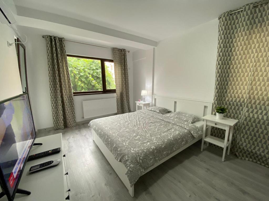 TV a/nebo společenská místnost v ubytování Morii Lake Apartaments & Studios