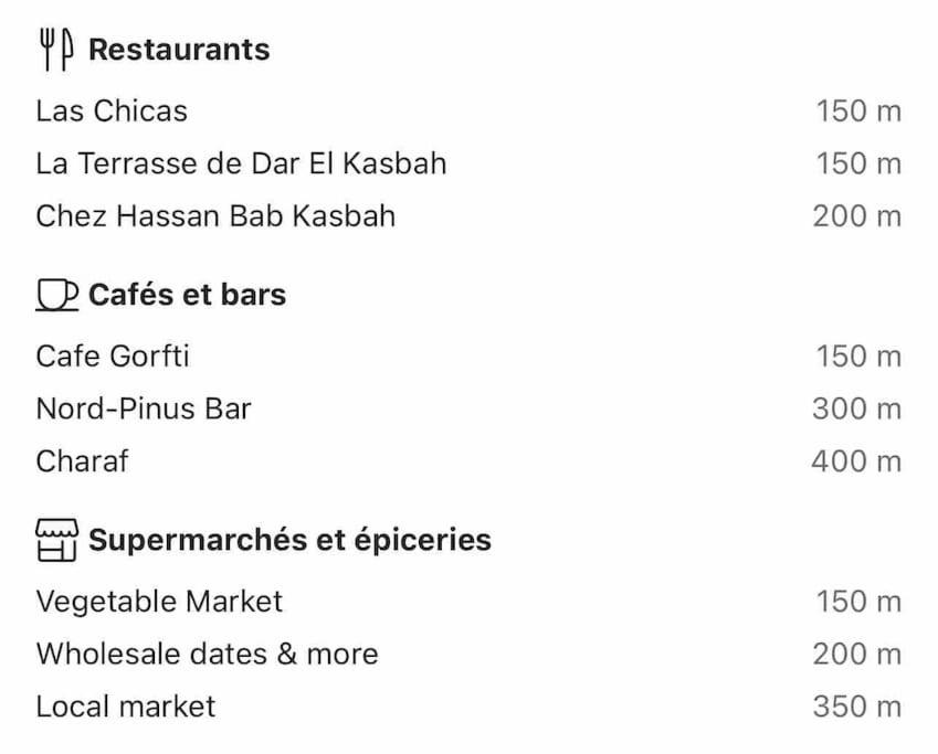 a screenshot of a cell phone screen with a list of ingredients at City Center, Special Cosy Home in Tangier