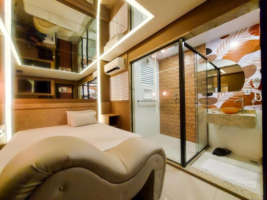 Postel nebo postele na pokoji v ubytování Motel Messalina