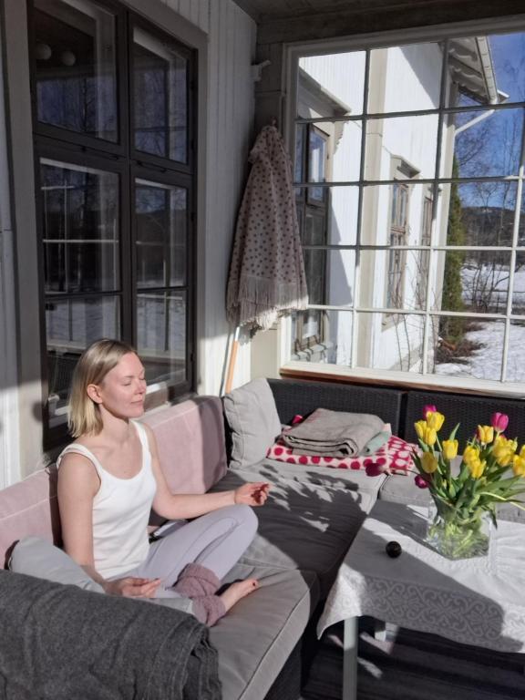 Balkón nebo terasa v ubytování Hurdal Gjestegård