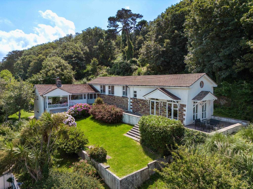 an aerial view of a house with a garden at Beach Haven in Wadebridge